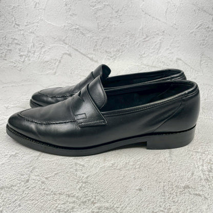 Crockett &amp; Jones Sydney-style penny loafers with a pointed toe and city sole, black, size UK 8.5 (approx. 27cm) [W3445]