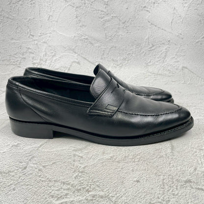 Crockett &amp; Jones Sydney-style penny loafers with a pointed toe and city sole, black, size UK 8.5 (approx. 27cm) [W3445]