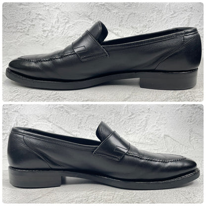 Crockett &amp; Jones Sydney-style penny loafers with a pointed toe and city sole, black, size UK 8.5 (approx. 27cm) [W3445]