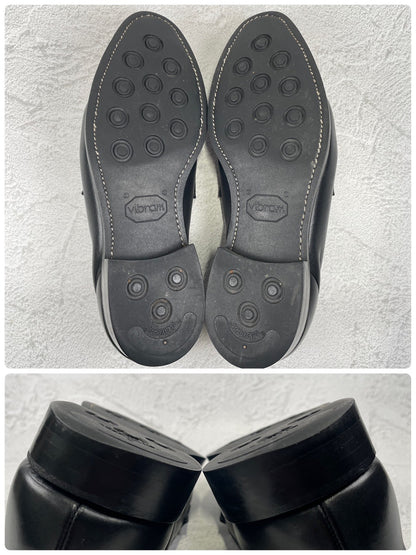 Crockett &amp; Jones Sydney-style penny loafers with a pointed toe and city sole, black, size UK 8.5 (approx. 27cm) [W3445]