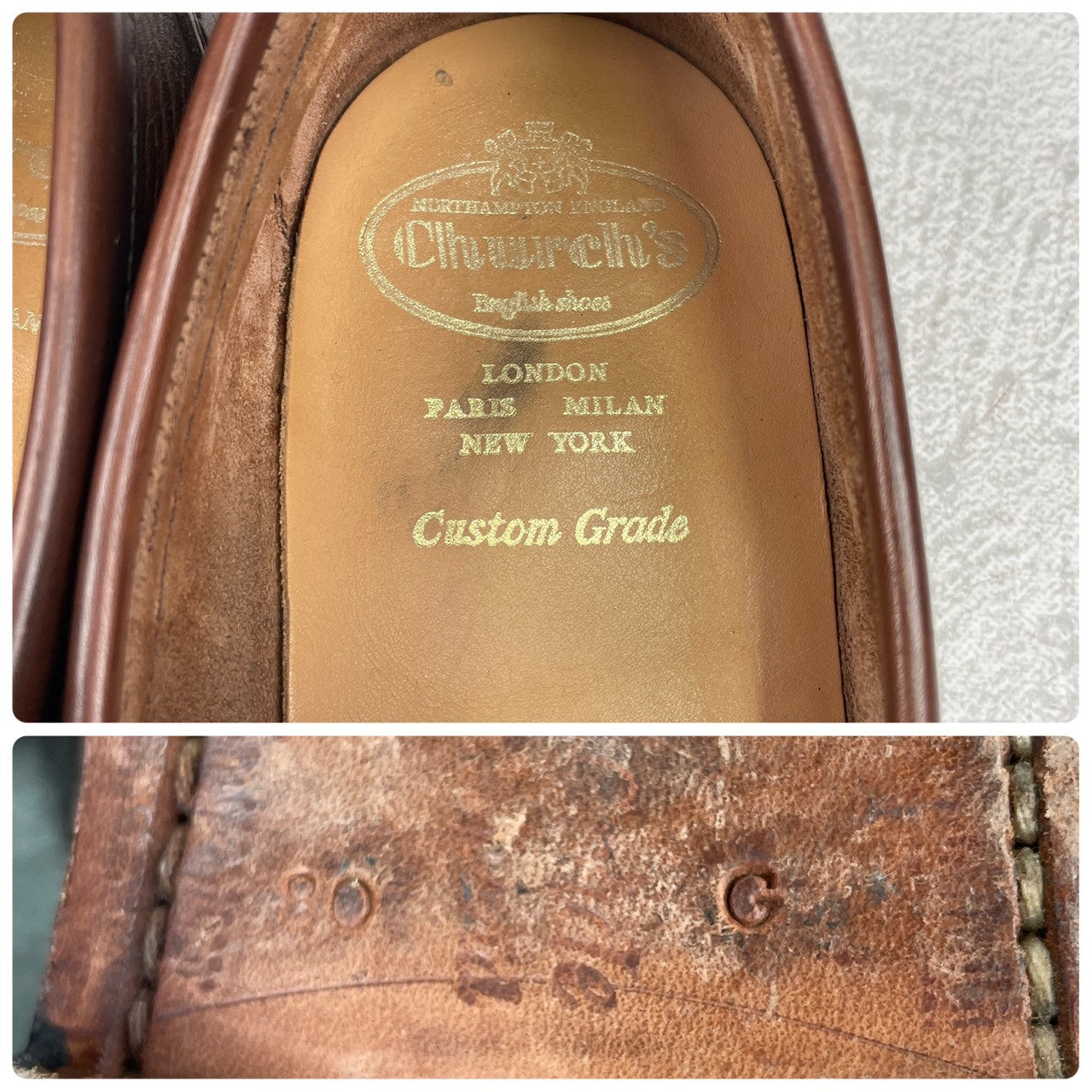 Church's TUNBRIDGE "4 Cities" penny loafers with beefroll and leather soles, brown, UK8, size 26.5m (W3444).