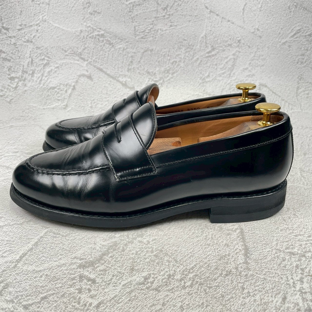 [Good Condition] Berwick1707 5260 ROVIBK Coin Loafers, Half Saddle, Gumlite Sole, Black, UK 6.5 / 26cm [W3446]