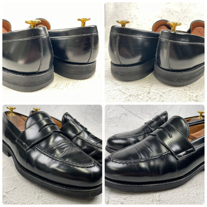 [Good Condition] Berwick1707 5260 ROVIBK Coin Loafers, Half Saddle, Gumlite Sole, Black, UK 6.5 / 26cm [W3446]
