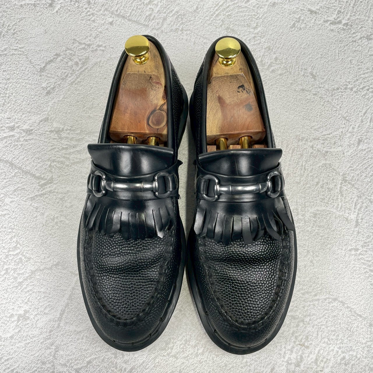 Embossed Dr. Martens ADRIAN SNAFFLE Quilted Bit Loafers in Black, Size UK7 (equivalent to 26.0cm) [W3448]