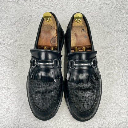 Embossed Dr. Martens ADRIAN SNAFFLE Quilted Bit Loafers in Black, Size UK7 (equivalent to 26.0cm) [W3448]