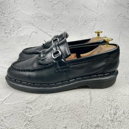 Embossed Dr. Martens ADRIAN SNAFFLE Quilted Bit Loafers in Black, Size UK7 (equivalent to 26.0cm) [W3448]