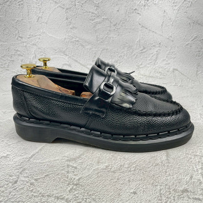 Embossed Dr. Martens ADRIAN SNAFFLE Quilted Bit Loafers in Black, Size UK7 (equivalent to 26.0cm) [W3448]
