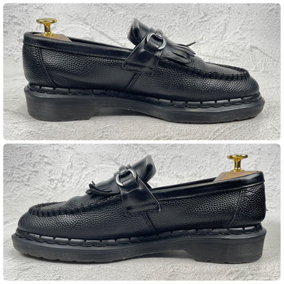 Embossed Dr. Martens ADRIAN SNAFFLE Quilted Bit Loafers in Black, Size UK7 (equivalent to 26.0cm) [W3448]