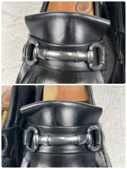 Embossed Dr. Martens ADRIAN SNAFFLE Quilted Bit Loafers in Black, Size UK7 (equivalent to 26.0cm) [W3448]