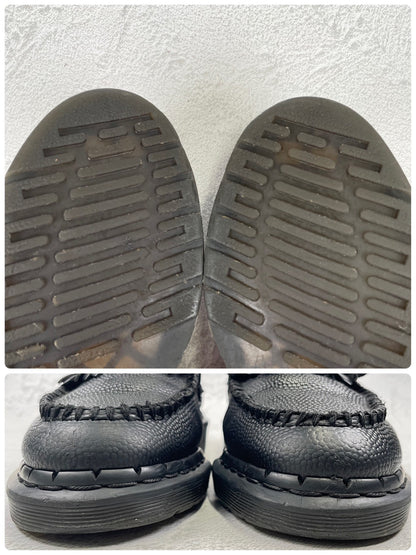 Embossed Dr. Martens ADRIAN SNAFFLE Quilted Bit Loafers in Black, Size UK7 (equivalent to 26.0cm) [W3448]