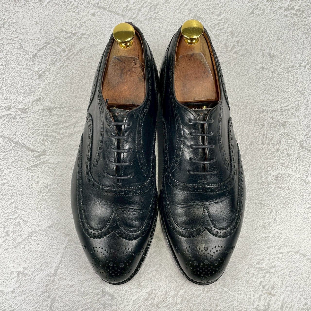 [Small Size] Church's Burwood Wing Full Brogue Boots with Inner Wings, Black, UK5 / 23.5-24cm [W3449]