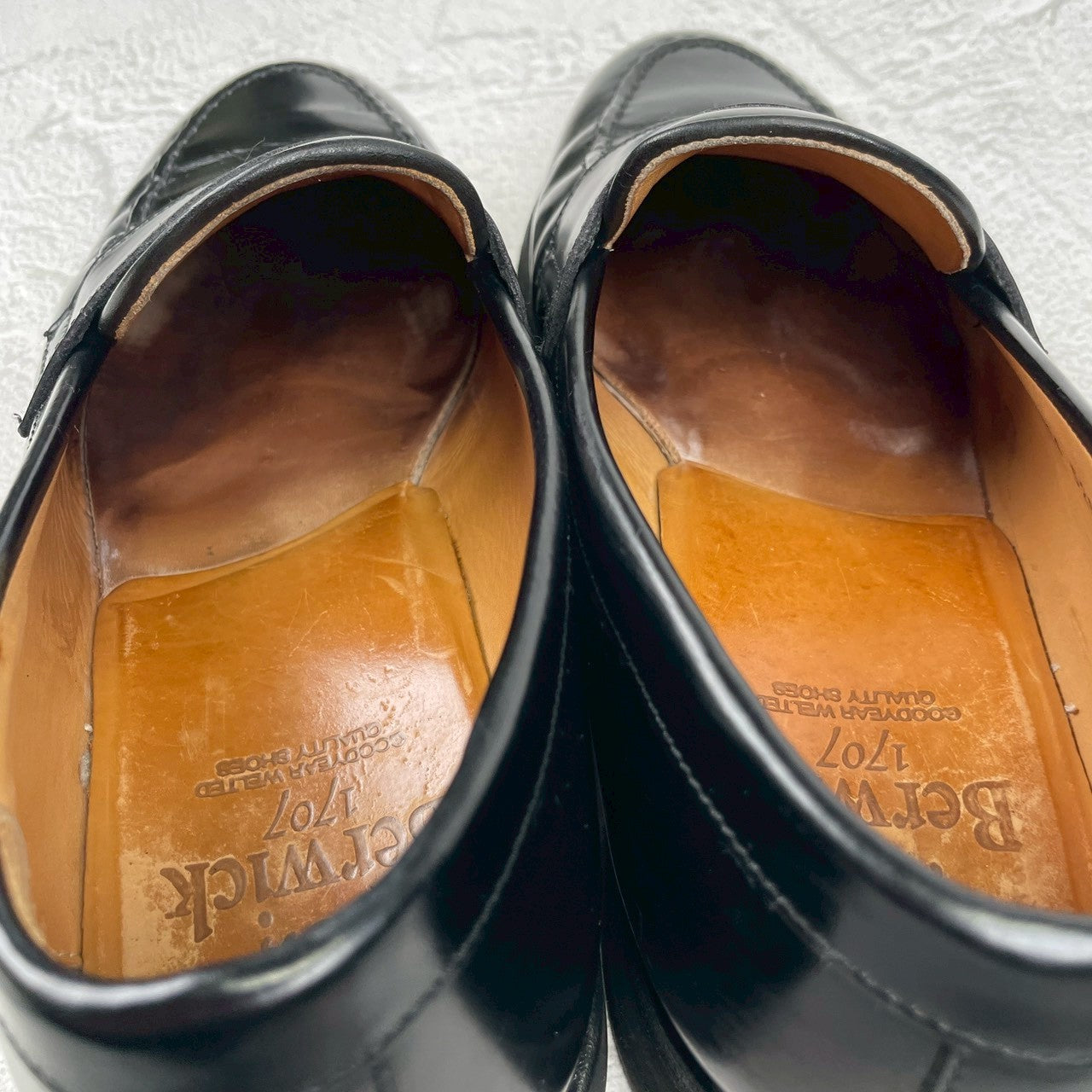 [Good Condition] Berwick1707 5260 ROVIBK Coin Loafers, Half Saddle, Gumlite Sole, Black, UK 6.5 / 26cm [W3446]