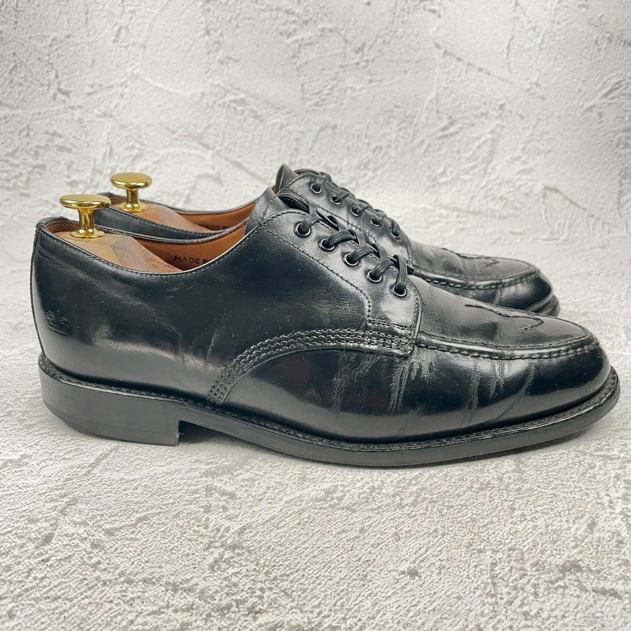 SANDERS 1137 Military Broad Arrow Apron Derby, Black, UK6, Size 25.0-25.5cm (W3450)