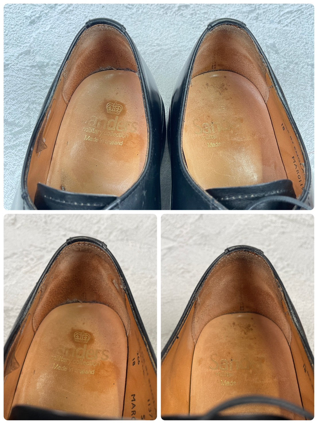 SANDERS 1137 Military Broad Arrow Apron Derby, Black, UK6, Size 25.0-25.5cm (W3450)