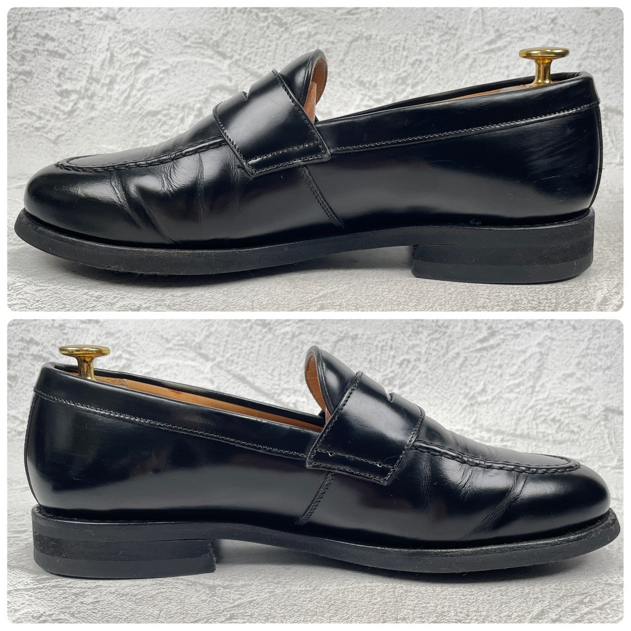 [Good Condition] Berwick1707 5260 ROVIBK Coin Loafers, Half Saddle, Gumlite Sole, Black, UK 6.5 / 26cm [W3446]