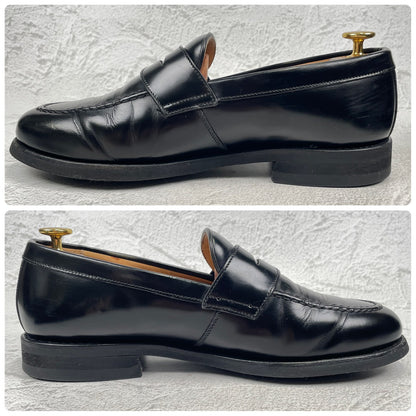 [Good Condition] Berwick1707 5260 ROVIBK Coin Loafers, Half Saddle, Gumlite Sole, Black, UK 6.5 / 26cm [W3446]