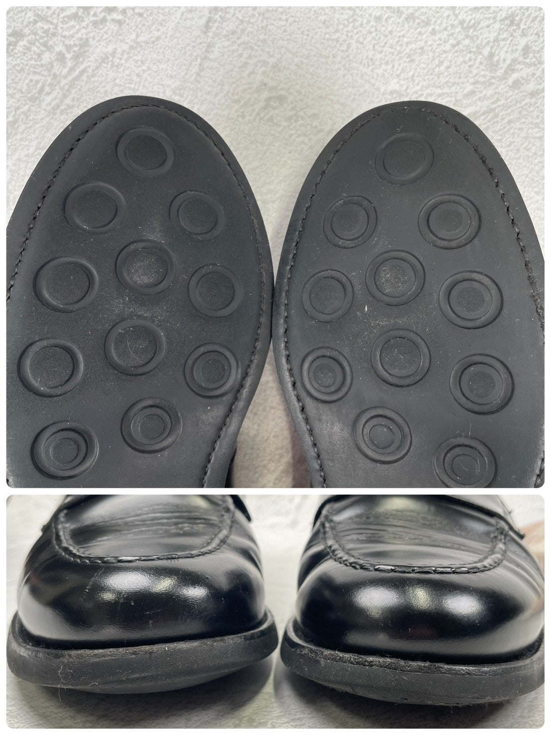 [Good Condition] Berwick1707 5260 ROVIBK Coin Loafers, Half Saddle, Gumlite Sole, Black, UK 6.5 / 26cm [W3446]
