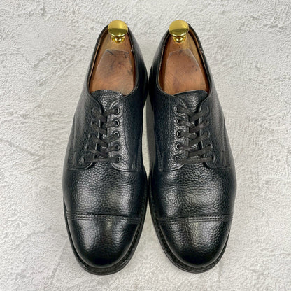 Good Condition SANDERS 1128B Military Derby Shoes, Straight, Wingtip, Grained Leather, Black, UK6 / Size 25.0-25.5cm [W3451]