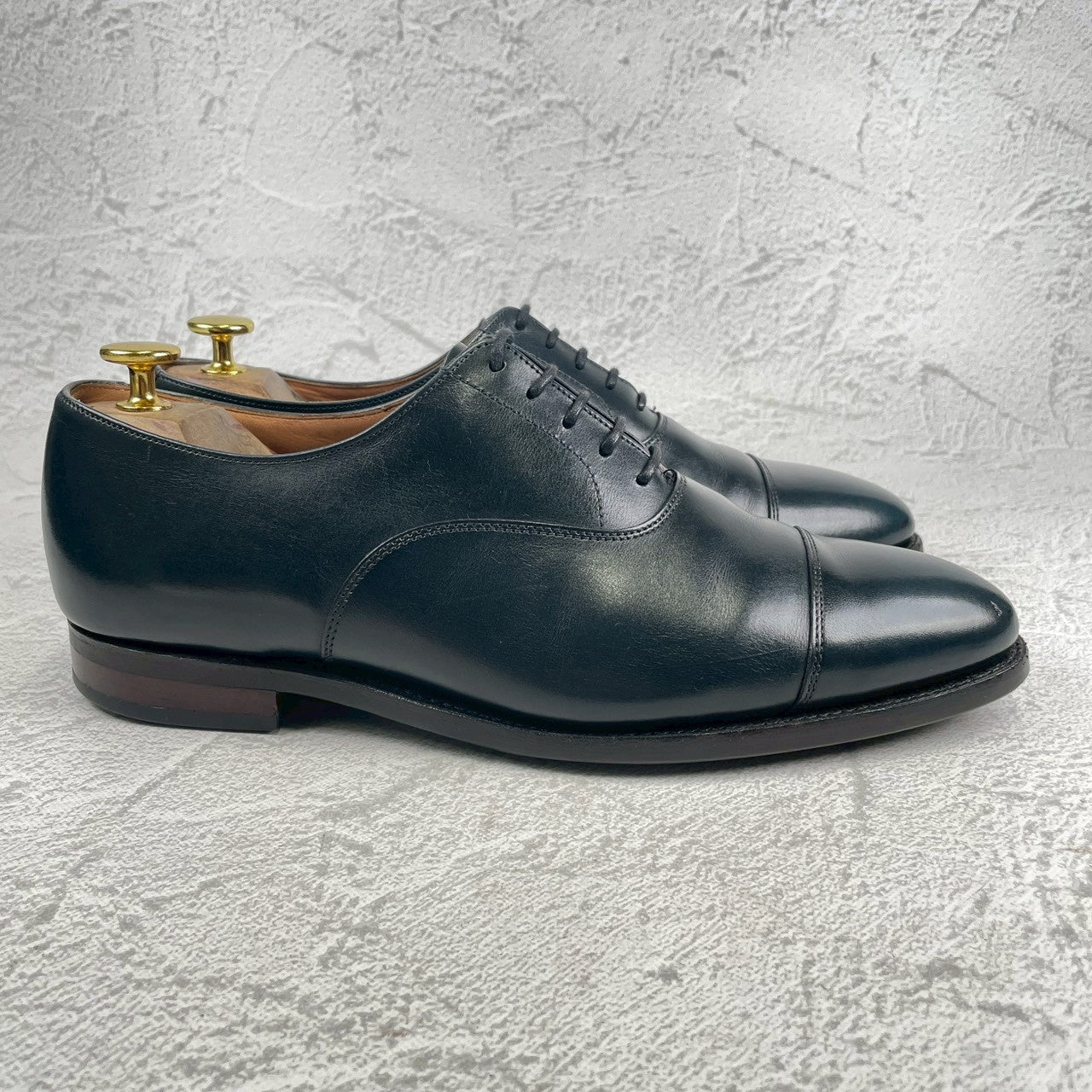 [Good Condition] Crockett &amp; Jones Connaught, a BEAUTY&amp;YOUTH exclusive, straight-leg navy boots with inner wing, UK7 / 25.5cm [W3452]