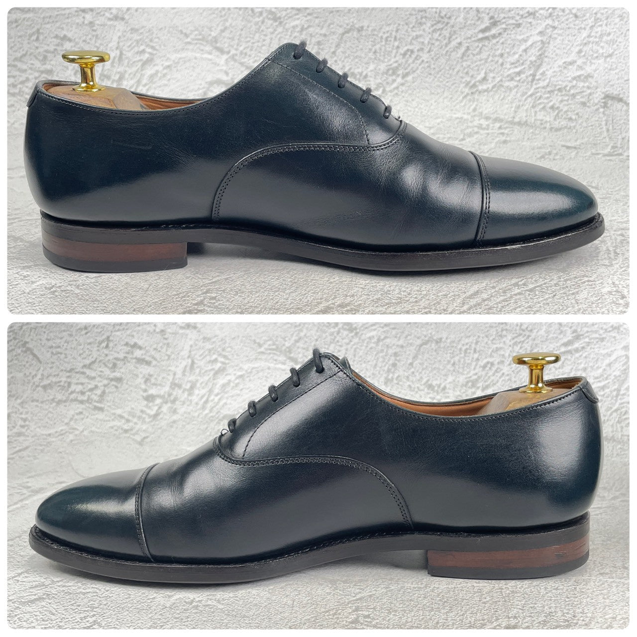 [Good Condition] Crockett &amp; Jones Connaught, a BEAUTY&amp;YOUTH exclusive, straight-leg navy boots with inner wing, UK7 / 25.5cm [W3452]