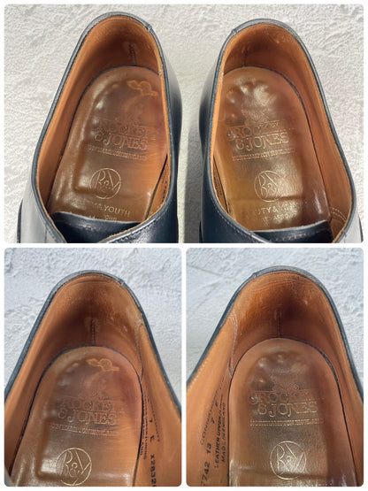 [Good Condition] Crockett &amp; Jones Connaught, a BEAUTY&amp;YOUTH exclusive, straight-leg navy boots with inner wing, UK7 / 25.5cm [W3452]