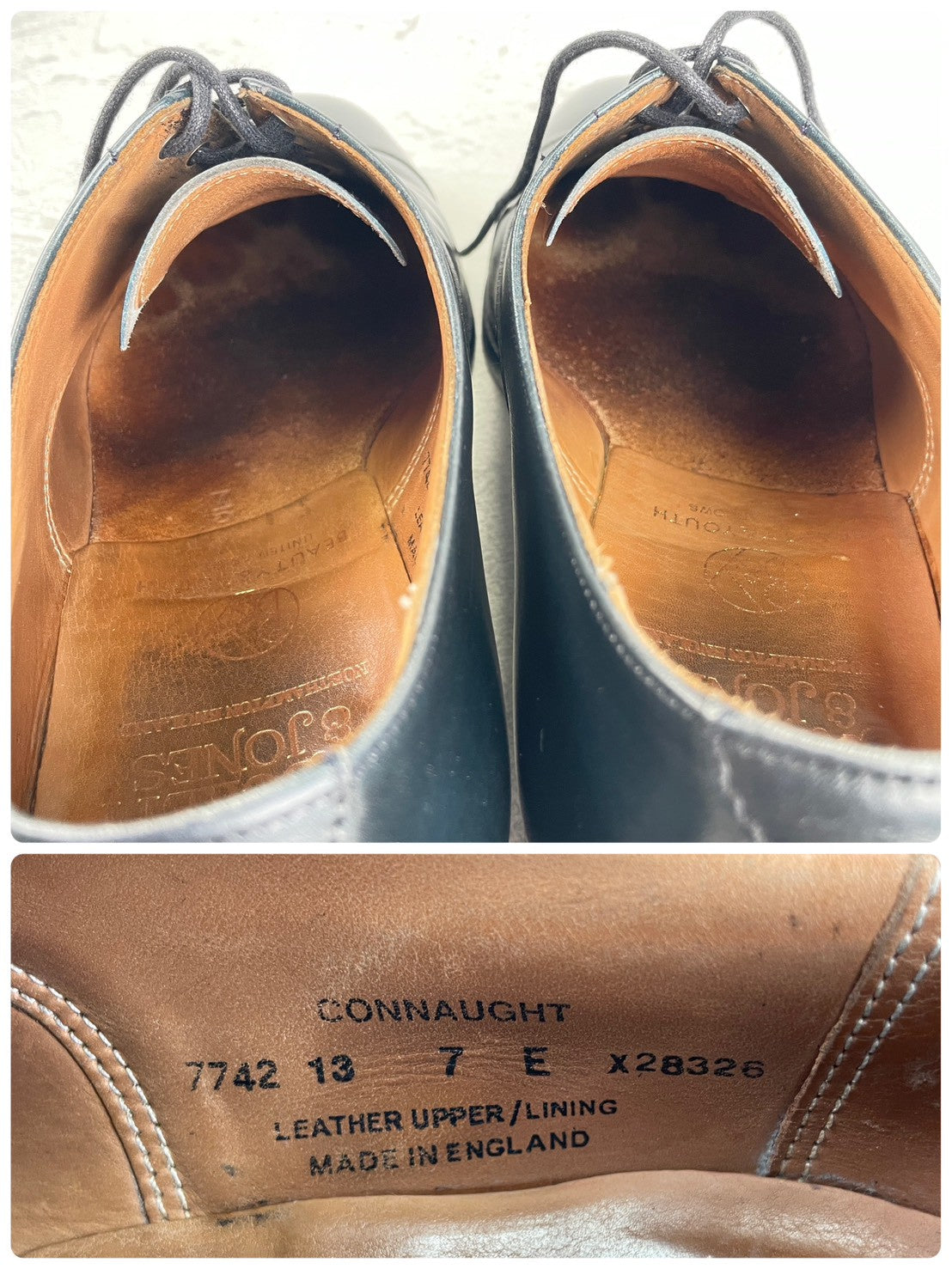 [Good Condition] Crockett &amp; Jones Connaught, a BEAUTY&amp;YOUTH exclusive, straight-leg navy boots with inner wing, UK7 / 25.5cm [W3452]