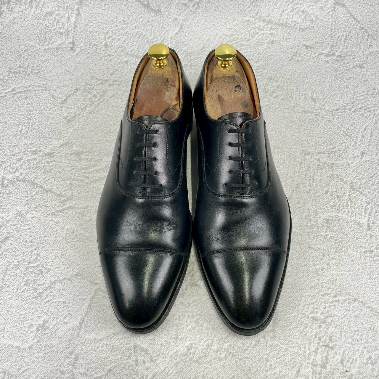 [Lift replaced] Crockett &amp; Jones MITCHAM Straight Wingtip Boots, Black, UK7 / 25.5cm [W3453]