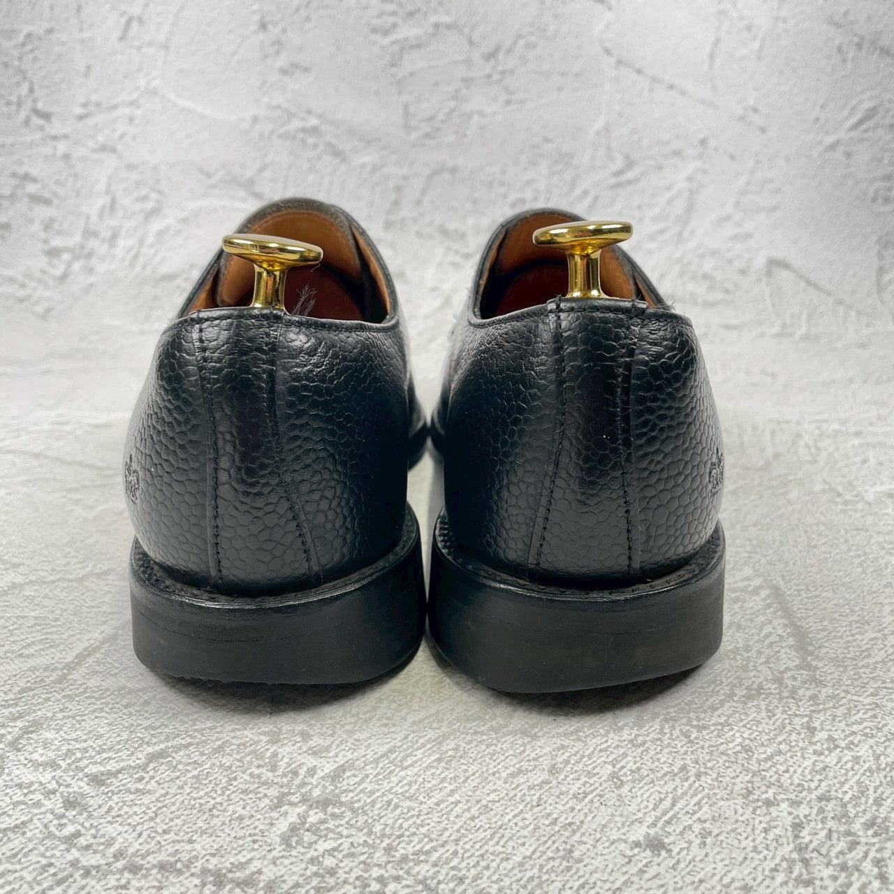 Good Condition SANDERS 1128B Military Derby Shoes, Straight, Wingtip, Grained Leather, Black, UK6 / Size 25.0-25.5cm [W3451]