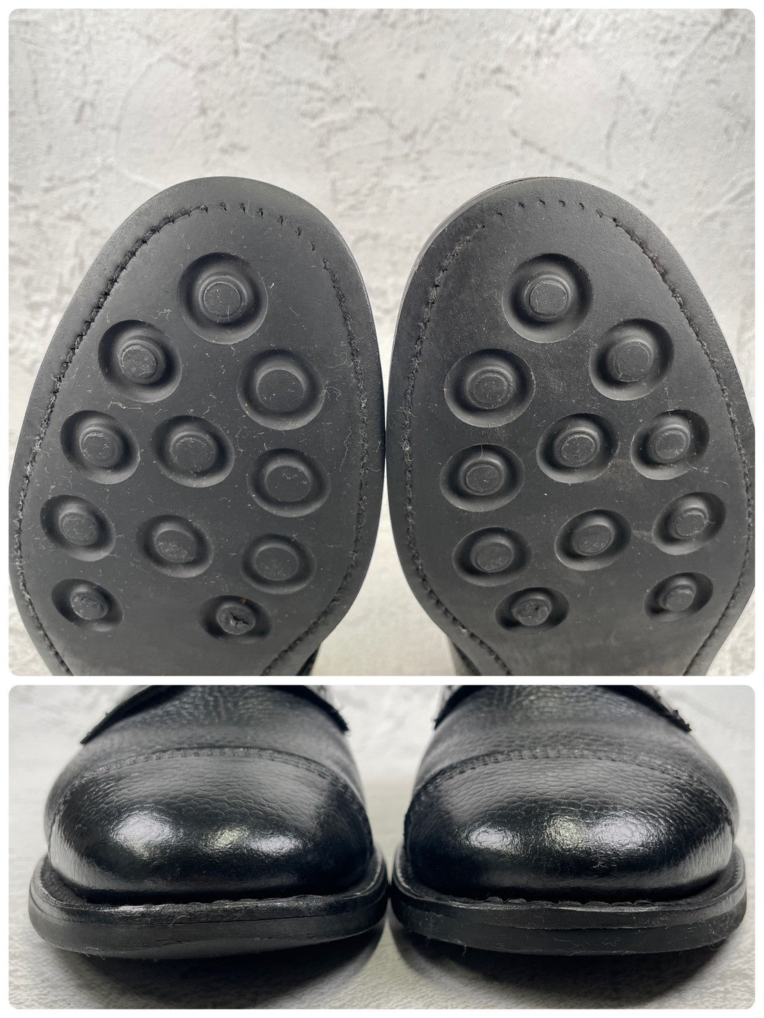 Good Condition SANDERS 1128B Military Derby Shoes, Straight, Wingtip, Grained Leather, Black, UK6 / Size 25.0-25.5cm [W3451]