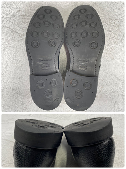 Good Condition SANDERS 1128B Military Derby Shoes, Straight, Wingtip, Grained Leather, Black, UK6 / Size 25.0-25.5cm [W3451]