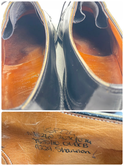 Church's Shannon Polished Binder Calfskin Boots, Plain with Wingtip, Black, UK 6.5 / 25cm [W3454]