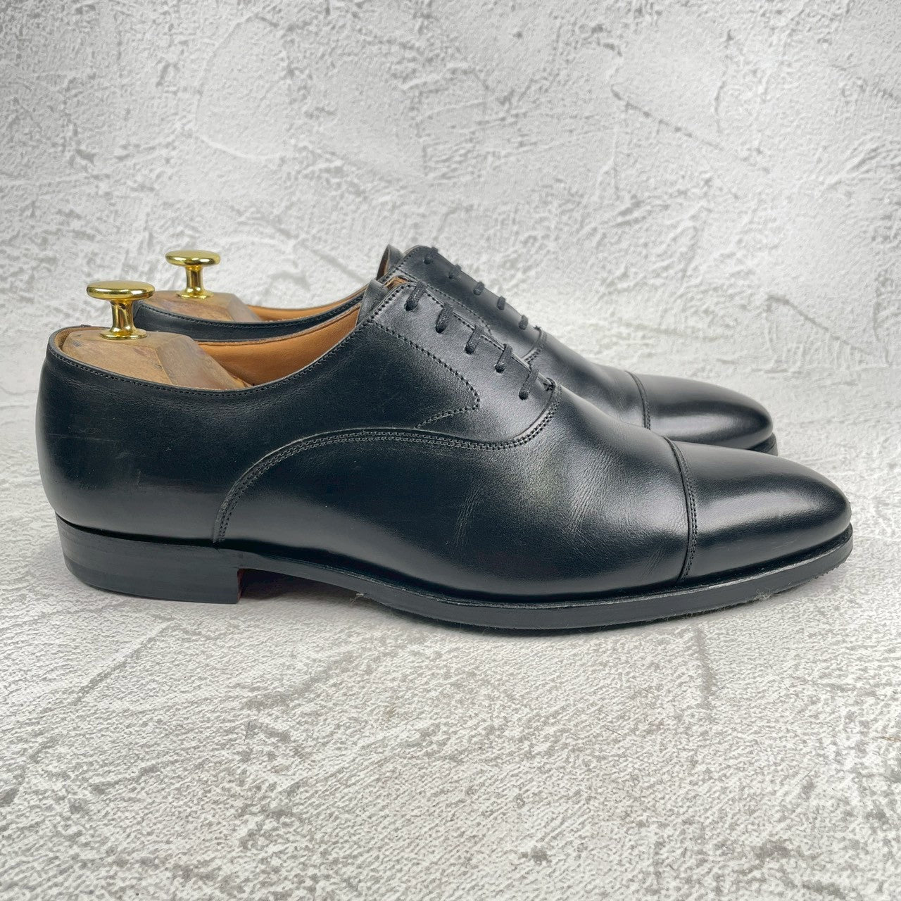 [Lift replaced] Crockett &amp; Jones MITCHAM Straight Wingtip Boots, Black, UK7 / 25.5cm [W3453]