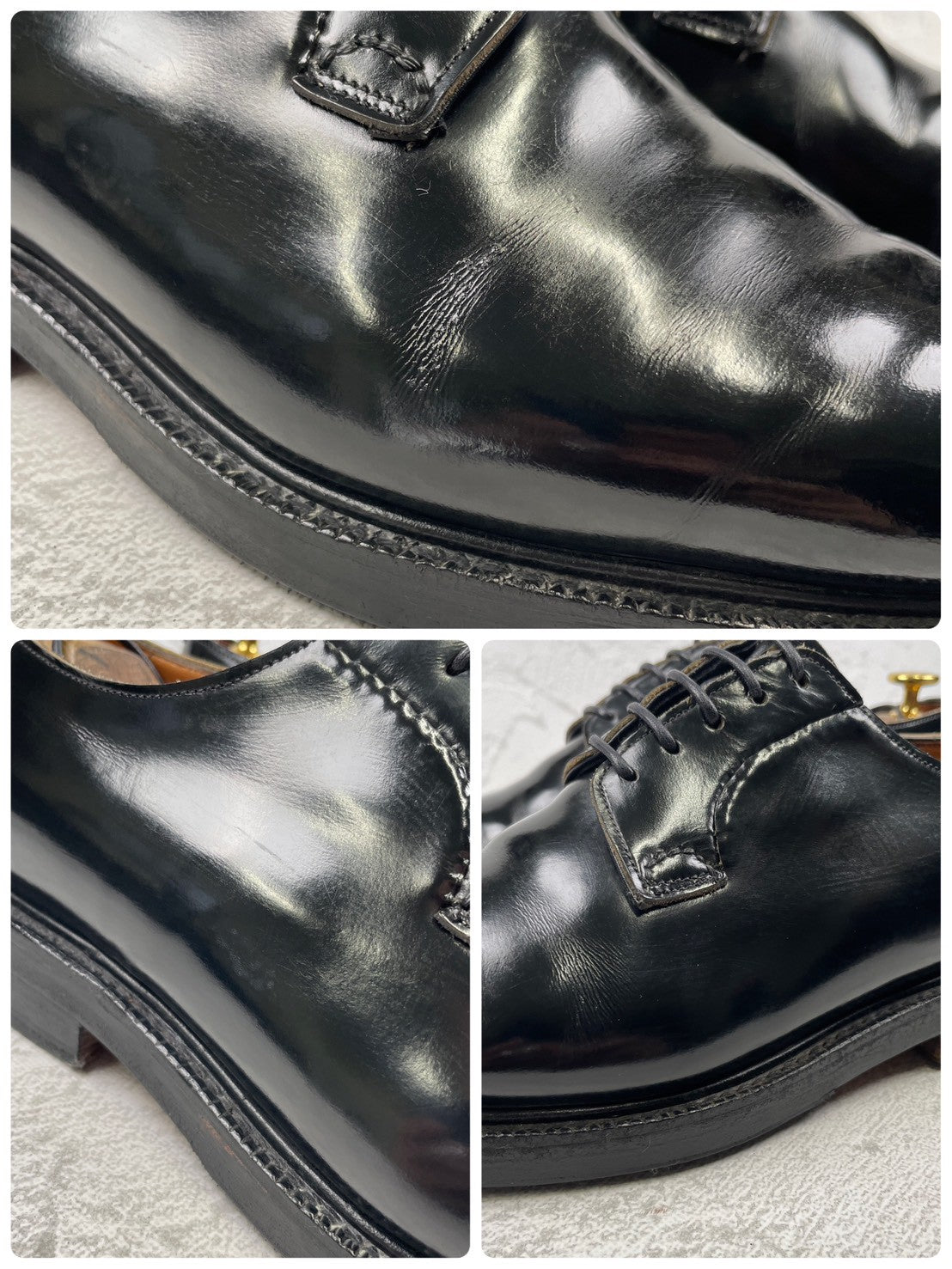 Church's Shannon Polished Binder Calfskin Boots, Plain with Wingtip, Black, UK 6.5 / 25cm [W3454]