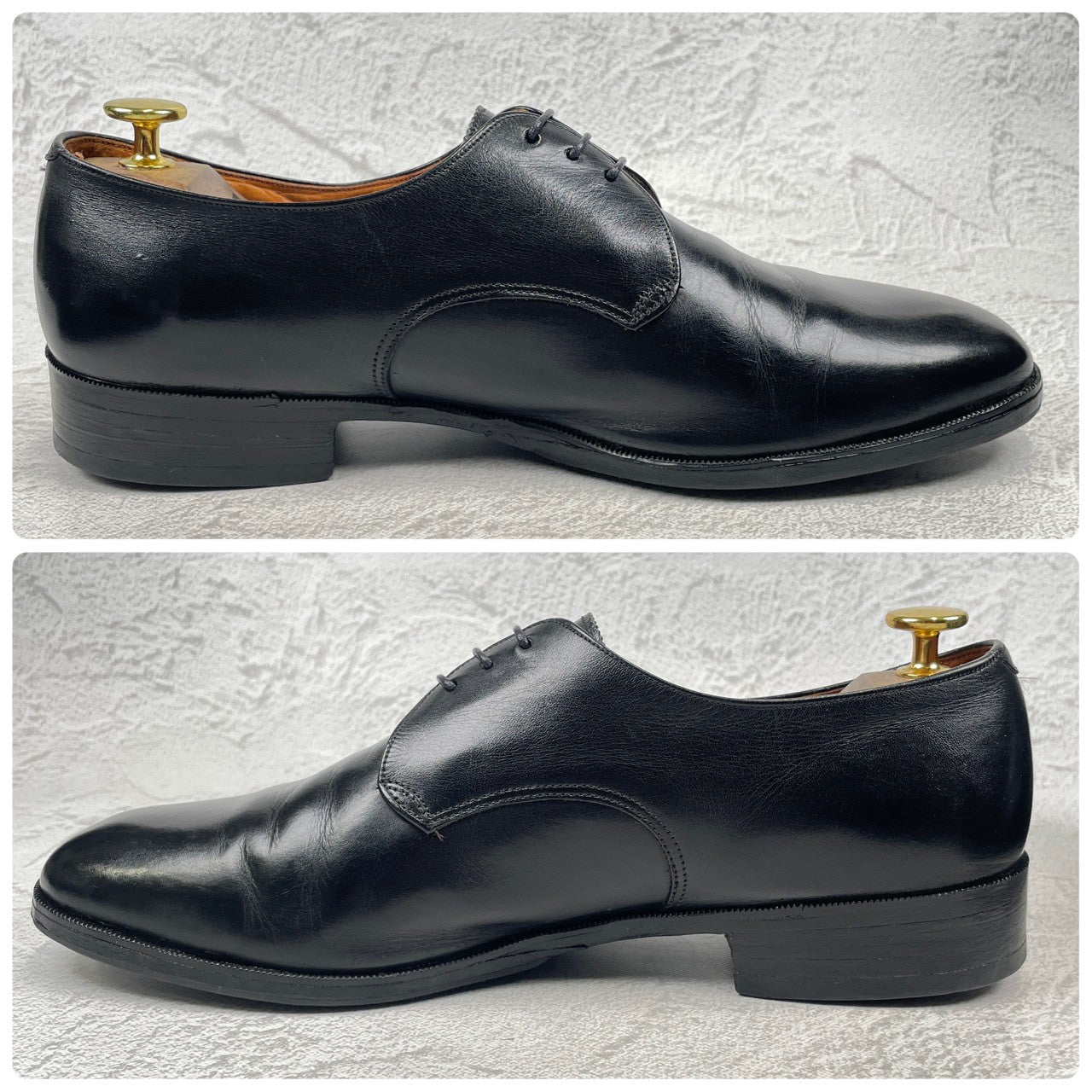 [1970s] Tricker's Plain Toe Boots, Wingtip, Old Logo, Black, UK Size 9-6 (equivalent to 27.5cm) [W3455]