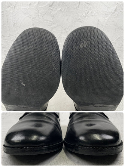 [1970s] Tricker's Plain Toe Boots, Wingtip, Old Logo, Black, UK Size 9-6 (equivalent to 27.5cm) [W3455]