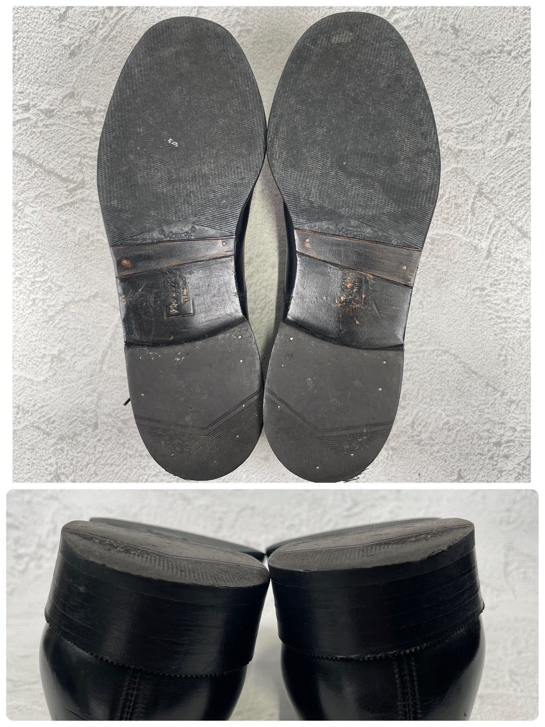 [1970s] Tricker's Plain Toe Boots, Wingtip, Old Logo, Black, UK Size 9-6 (equivalent to 27.5cm) [W3455]