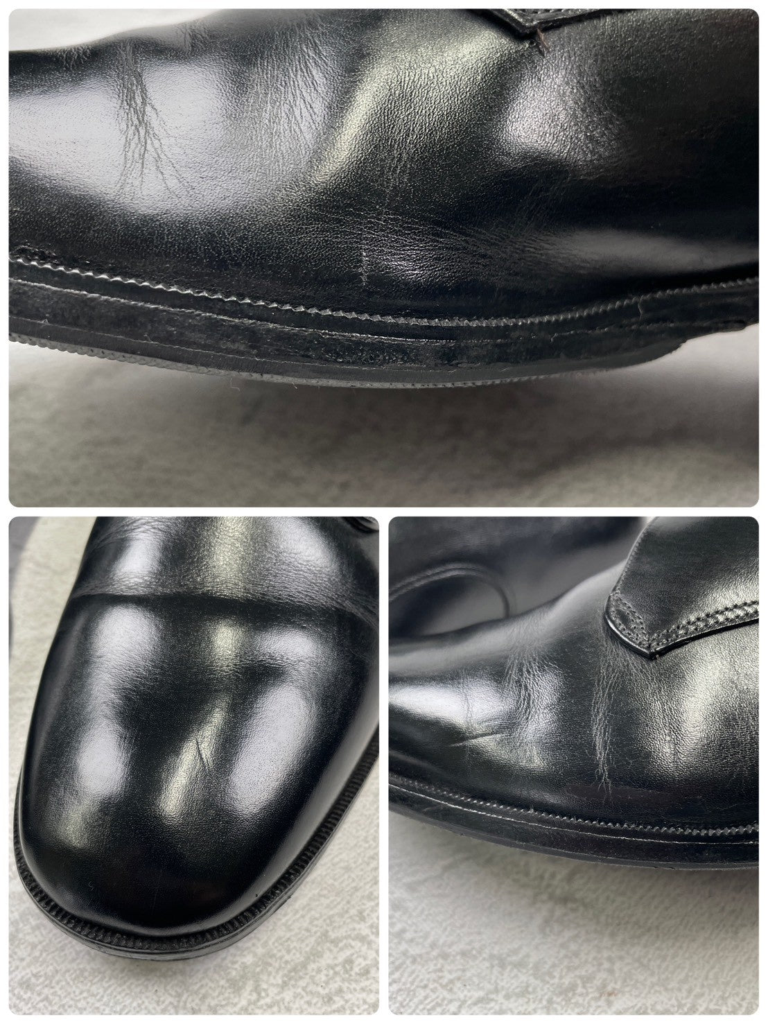 [1970s] Tricker's Plain Toe Boots, Wingtip, Old Logo, Black, UK Size 9-6 (equivalent to 27.5cm) [W3455]