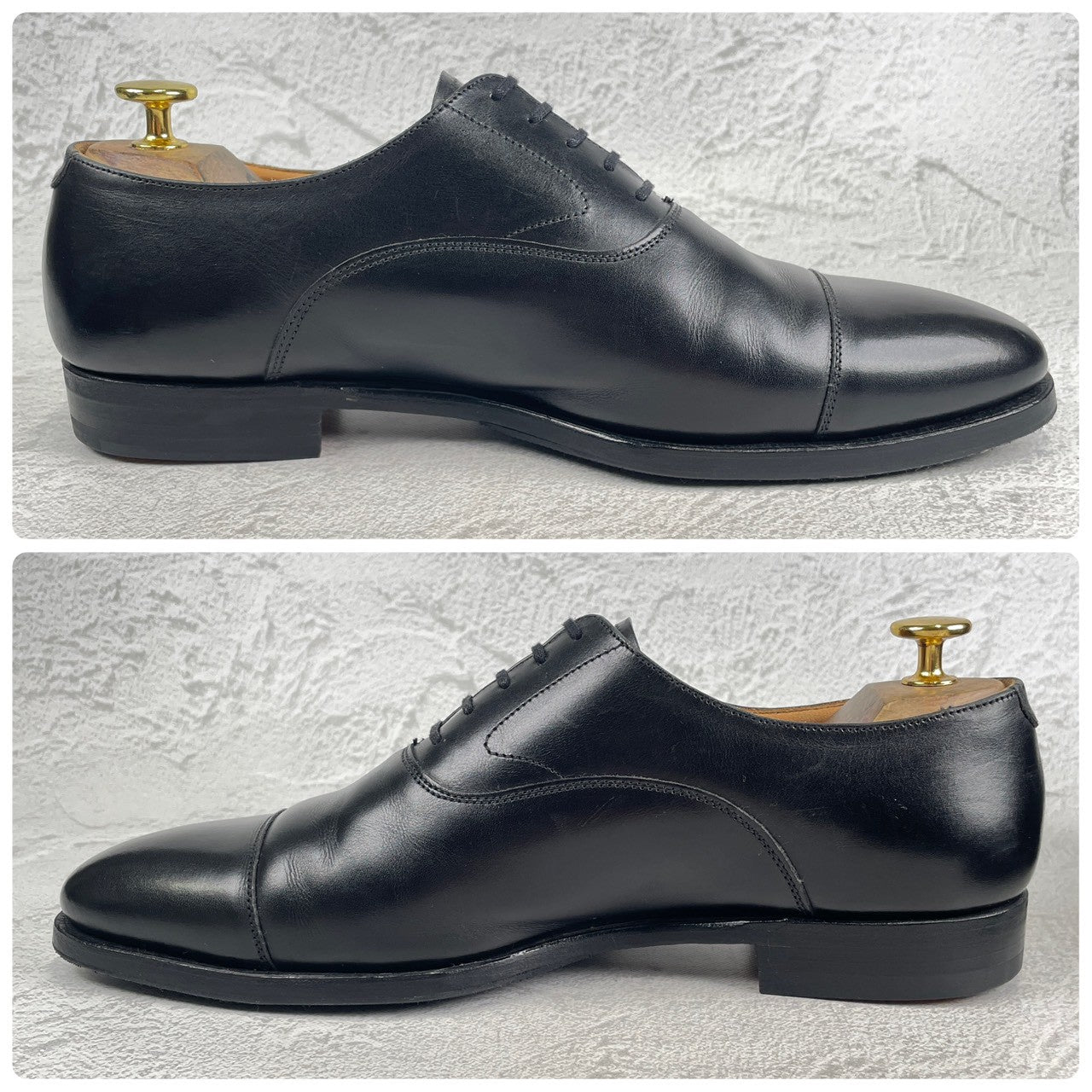 [Lift replaced] Crockett &amp; Jones MITCHAM Straight Wingtip Boots, Black, UK7 / 25.5cm [W3453]