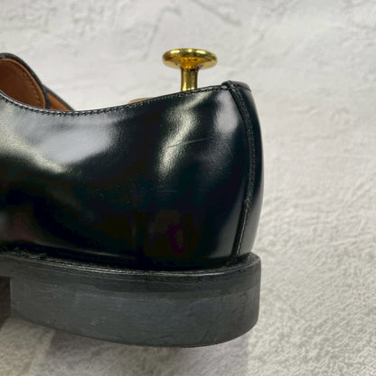 Excellent condition SANDERS 1384 Officer Shoes, plain with an open lacing and Dainite sole, black, UK size 7.5 (26.5-27.0cm) [W3456]