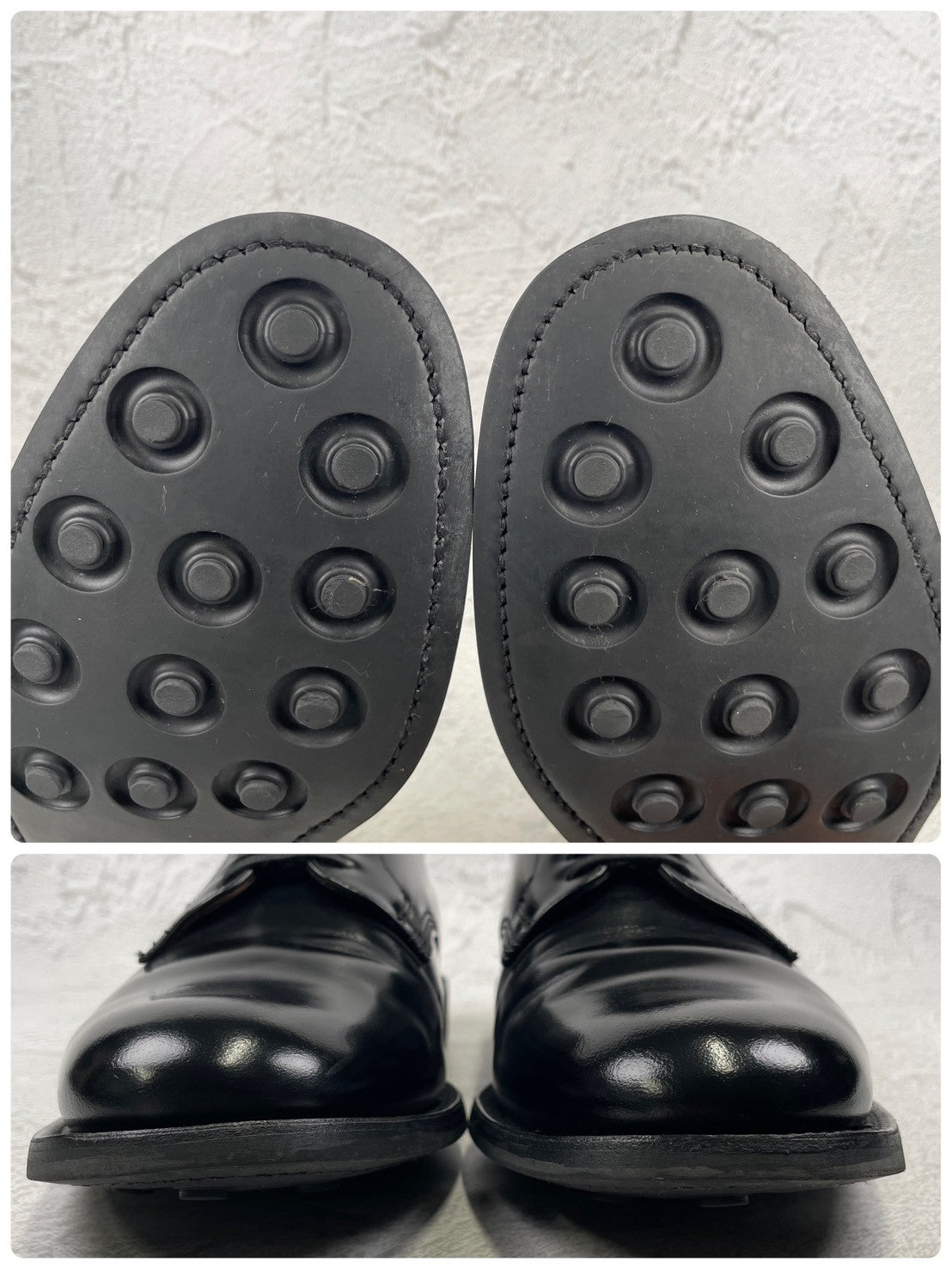 Excellent condition SANDERS 1384 Officer Shoes, plain with an open lacing and Dainite sole, black, UK size 7.5 (26.5-27.0cm) [W3456]