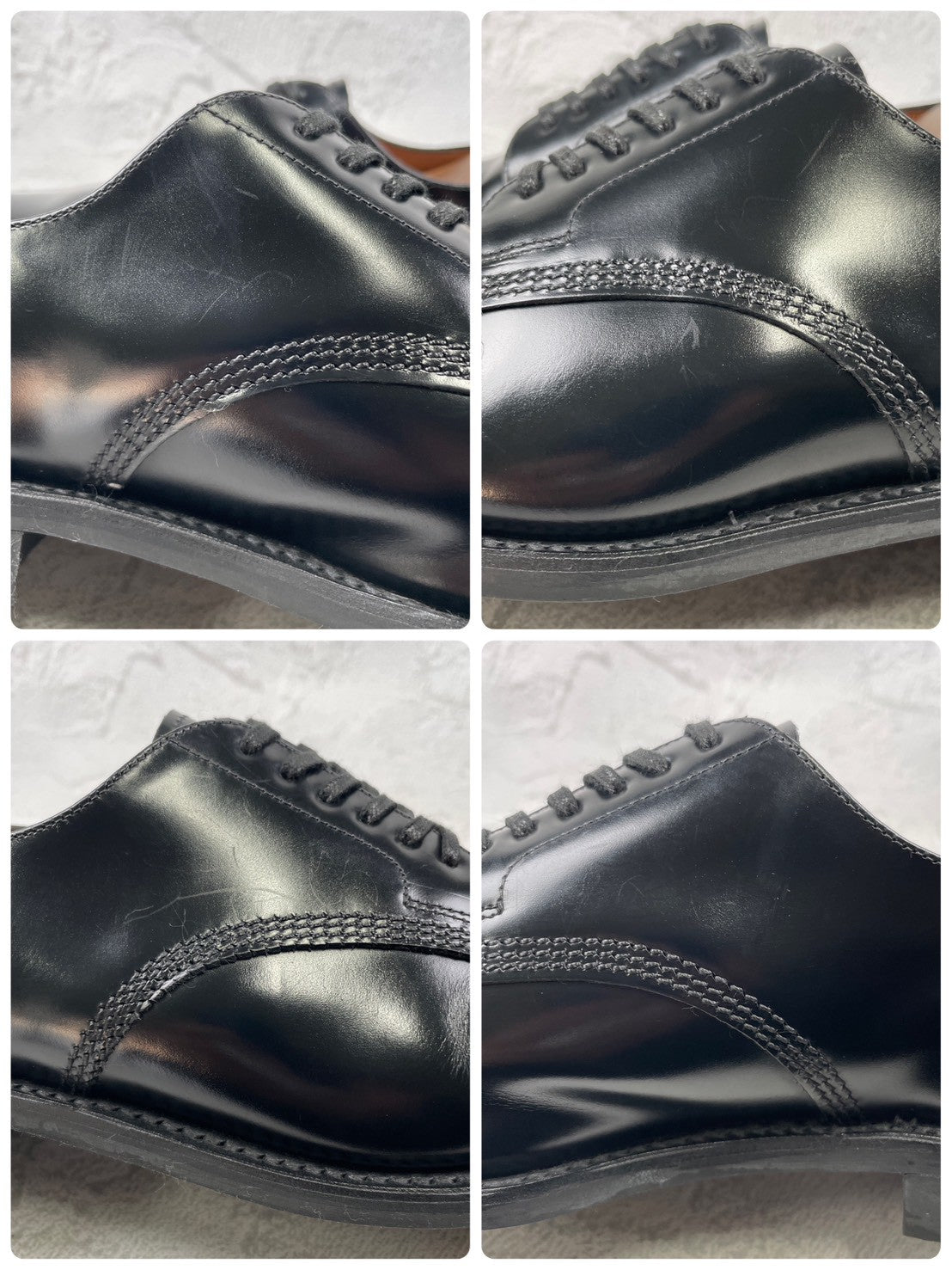 Excellent condition SANDERS 1384 Officer Shoes, plain with an open lacing and Dainite sole, black, UK size 7.5 (26.5-27.0cm) [W3456]