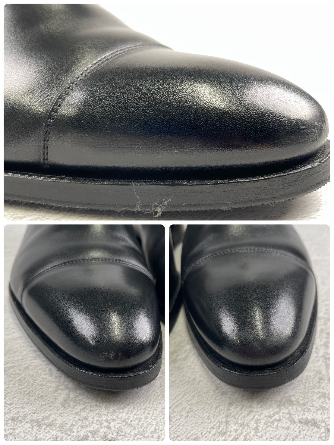 [Lift replaced] Crockett &amp; Jones MITCHAM Straight Wingtip Boots, Black, UK7 / 25.5cm [W3453]