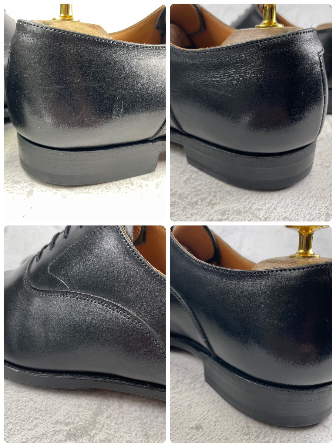 [Lift replaced] Crockett &amp; Jones MITCHAM Straight Wingtip Boots, Black, UK7 / 25.5cm [W3453]