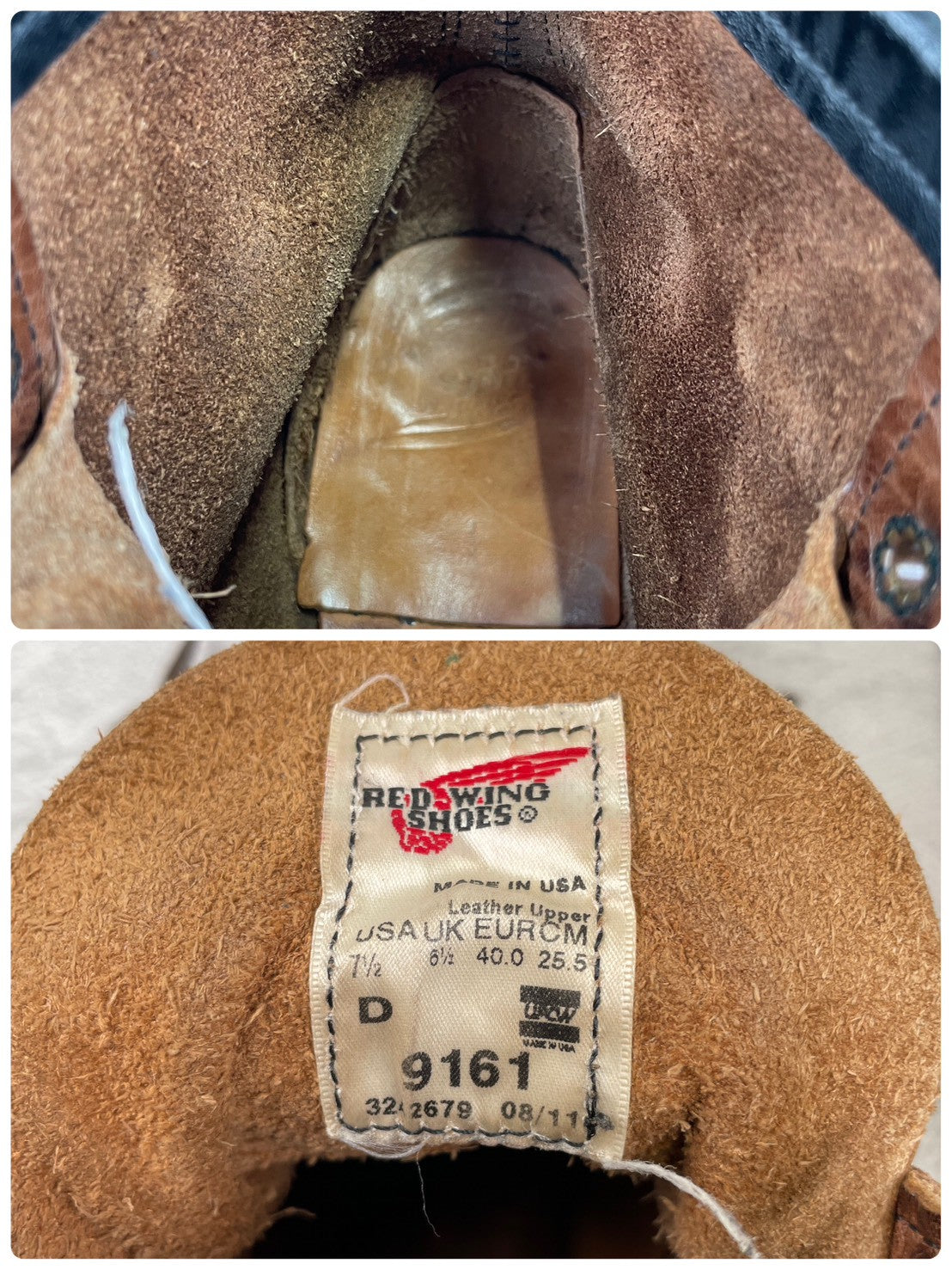 [Good Condition] RED WING BLACKSMITH 9161 Plain Round Work Boots, Brown, US 7.5D / 25.5cm [W3458]