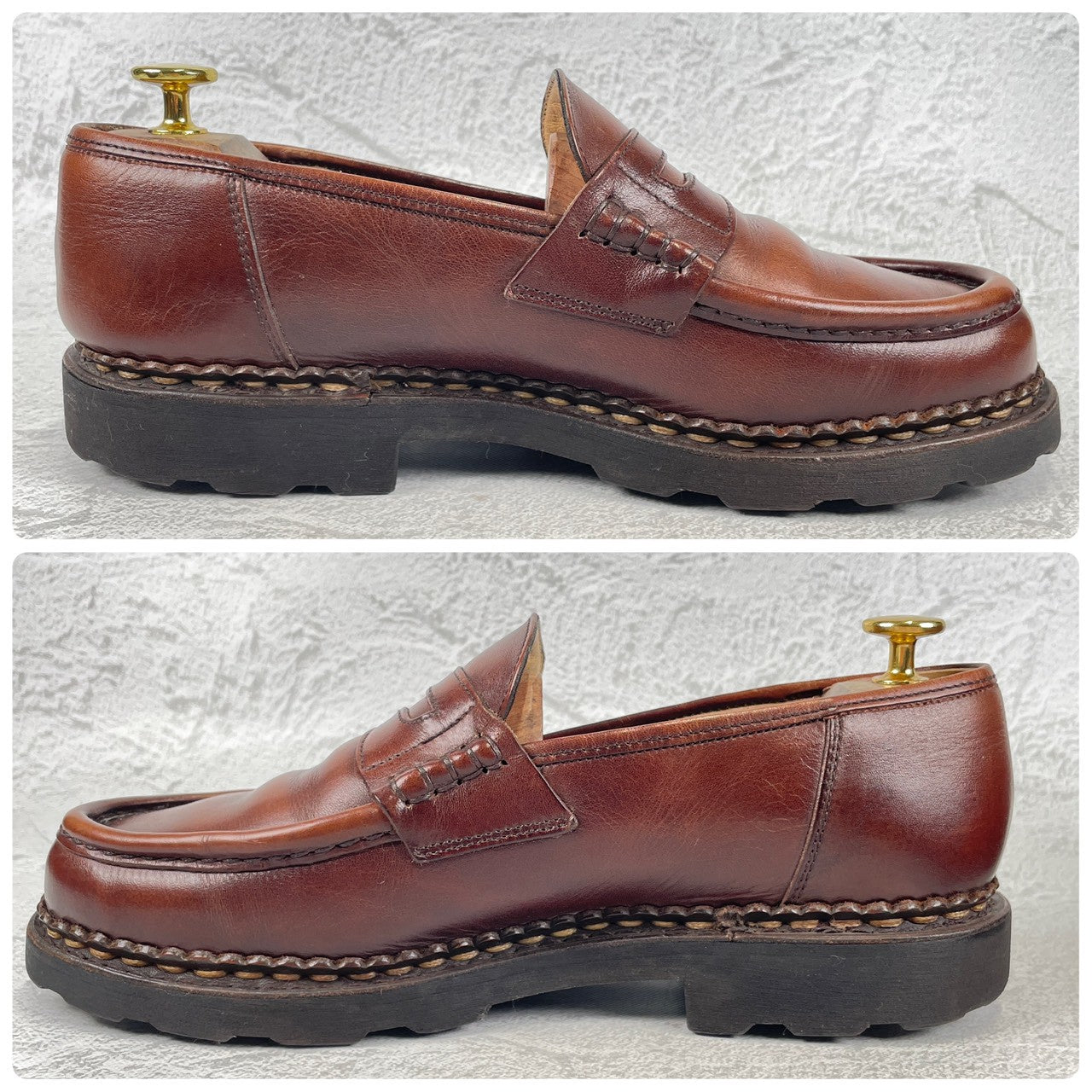 Paraboot REIMS Reims Penny Loafer, Beef Saddle, Brown, Size UK7 / 25.5cm (W3460), Repaired.