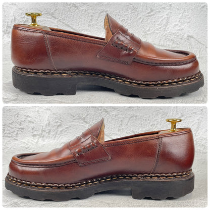 Paraboot REIMS Reims Penny Loafer, Beef Saddle, Brown, Size UK7 / 25.5cm (W3460), Repaired.