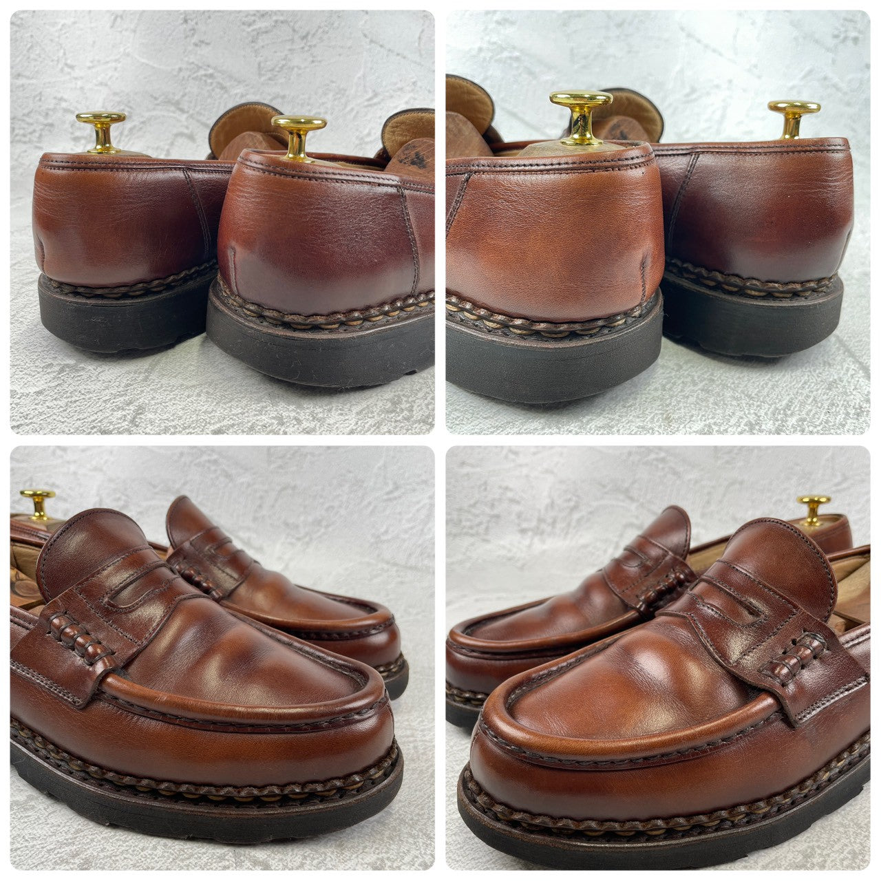 Paraboot REIMS Reims Penny Loafer, Beef Saddle, Brown, Size UK7 / 25.5cm (W3460), Repaired.