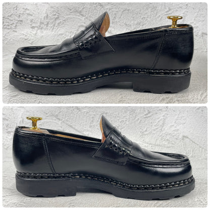 [Good Condition] Paraboot REIMS Penny Loafer in Beef Saddle Black, UK7 / Size 25.5cm [W3461]