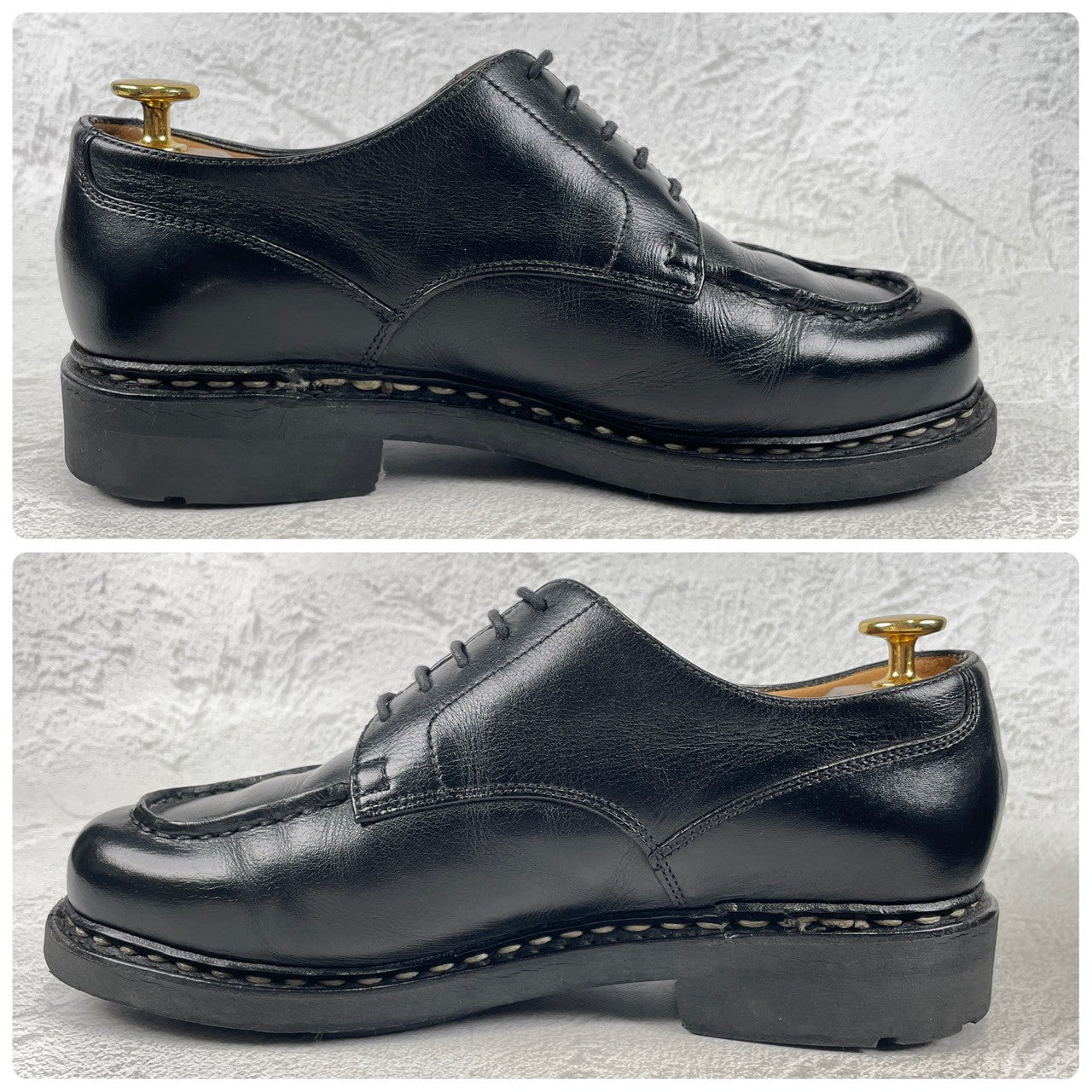 [Good Condition] Paraboot CHAMBORD U-Tip Wingtip Boots, Black, NOIR, UK5, Size 23.5cm [W3462]