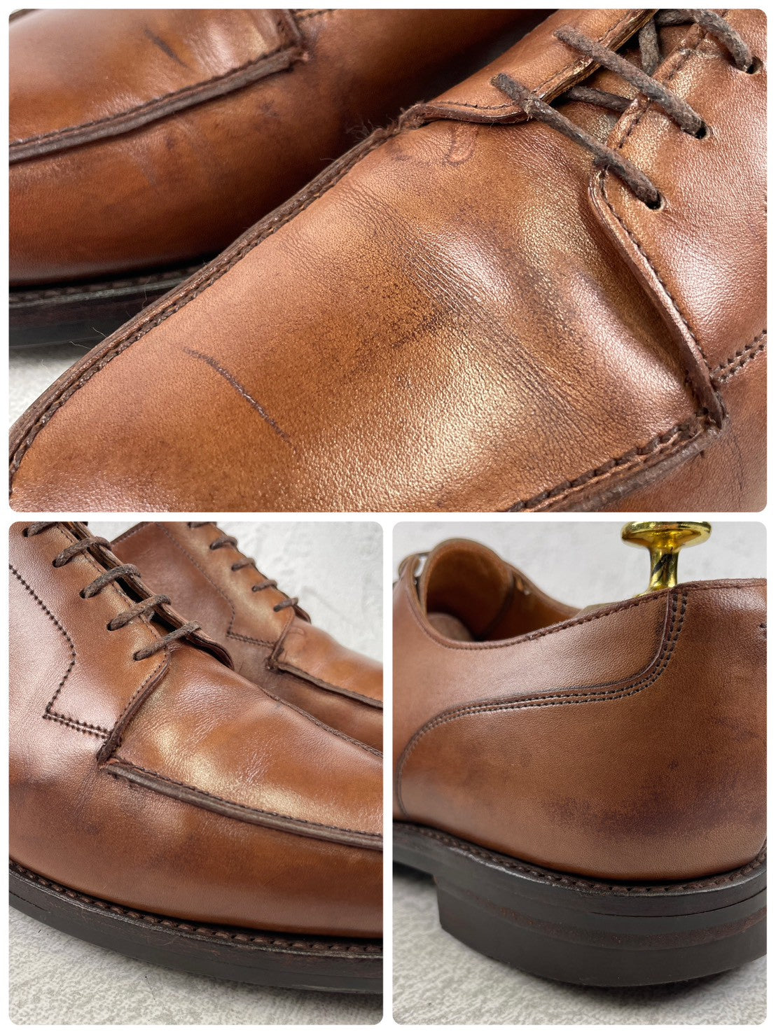 [Repaired] Crockett &amp; Jones MORETON U-Tip Ridgeway Boots, Brown, UK8, Size 26.5cm (W3463).